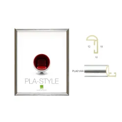 Cornice plastica (18x24cm) BASIC PLA STYLE Argento metallico PLA01 AA 06 - immagine 1