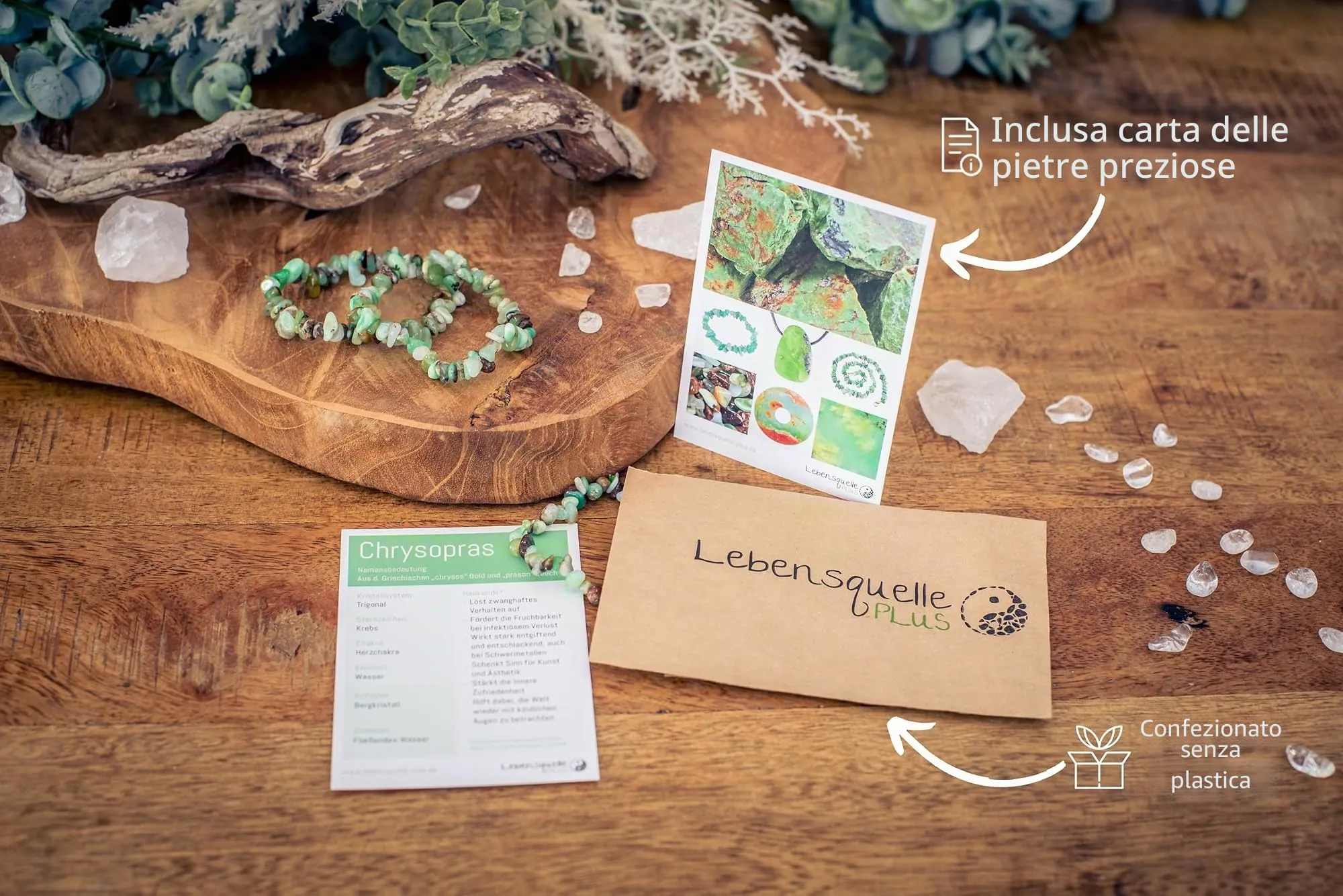 Life Source Plus - Braccialetto con crisoprasio e Gemma - immagine 3