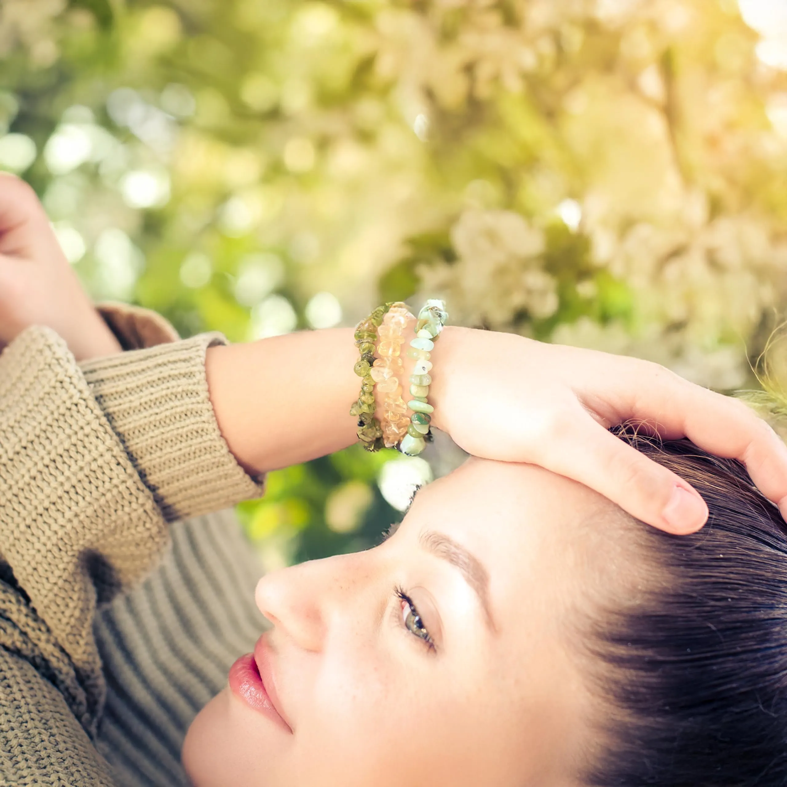 Life Source Plus - Braccialetto con crisoprasio e Gemma - immagine 8