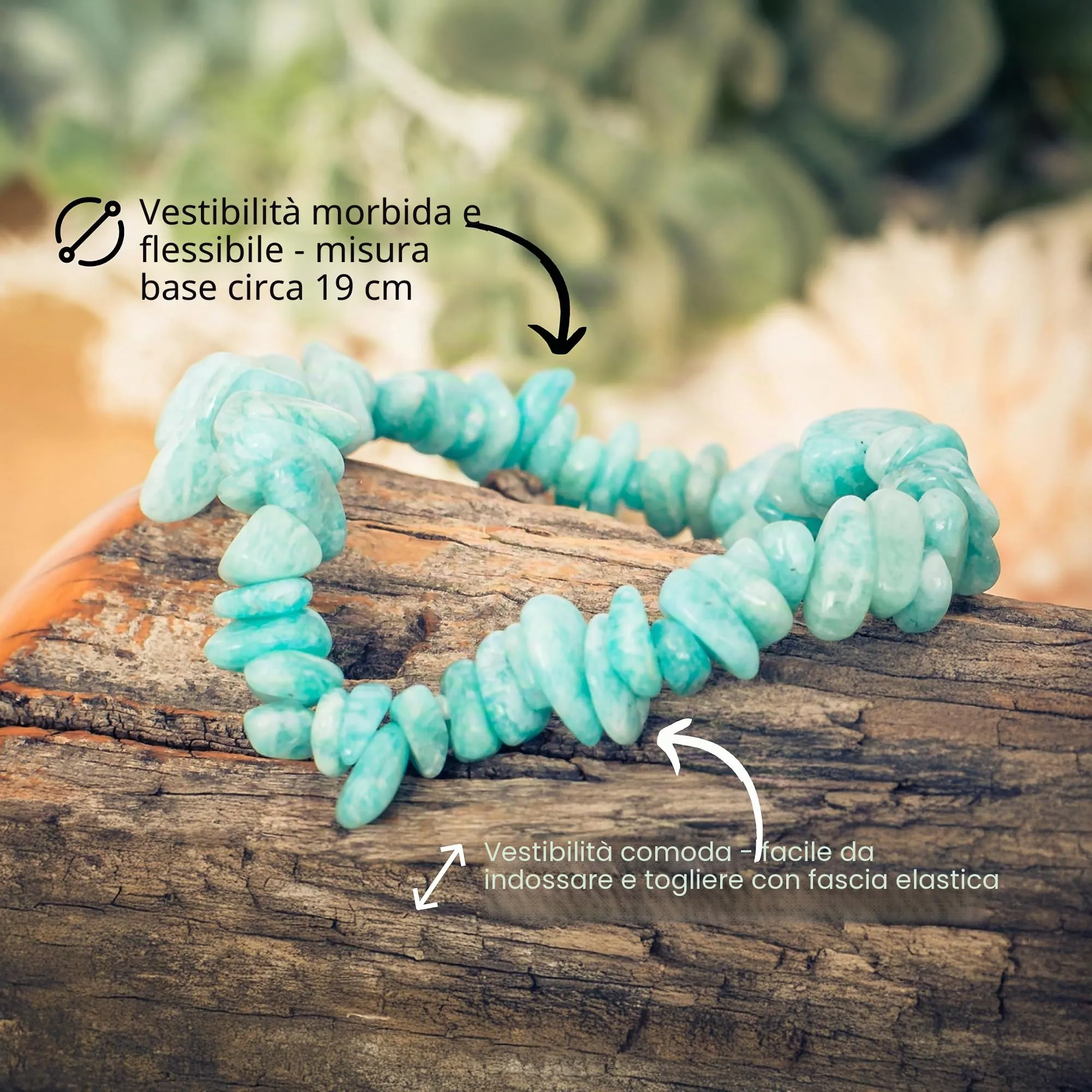 Bracciale popolare a schegge Bracciale elastico artigianale a schegge - immagine 3
