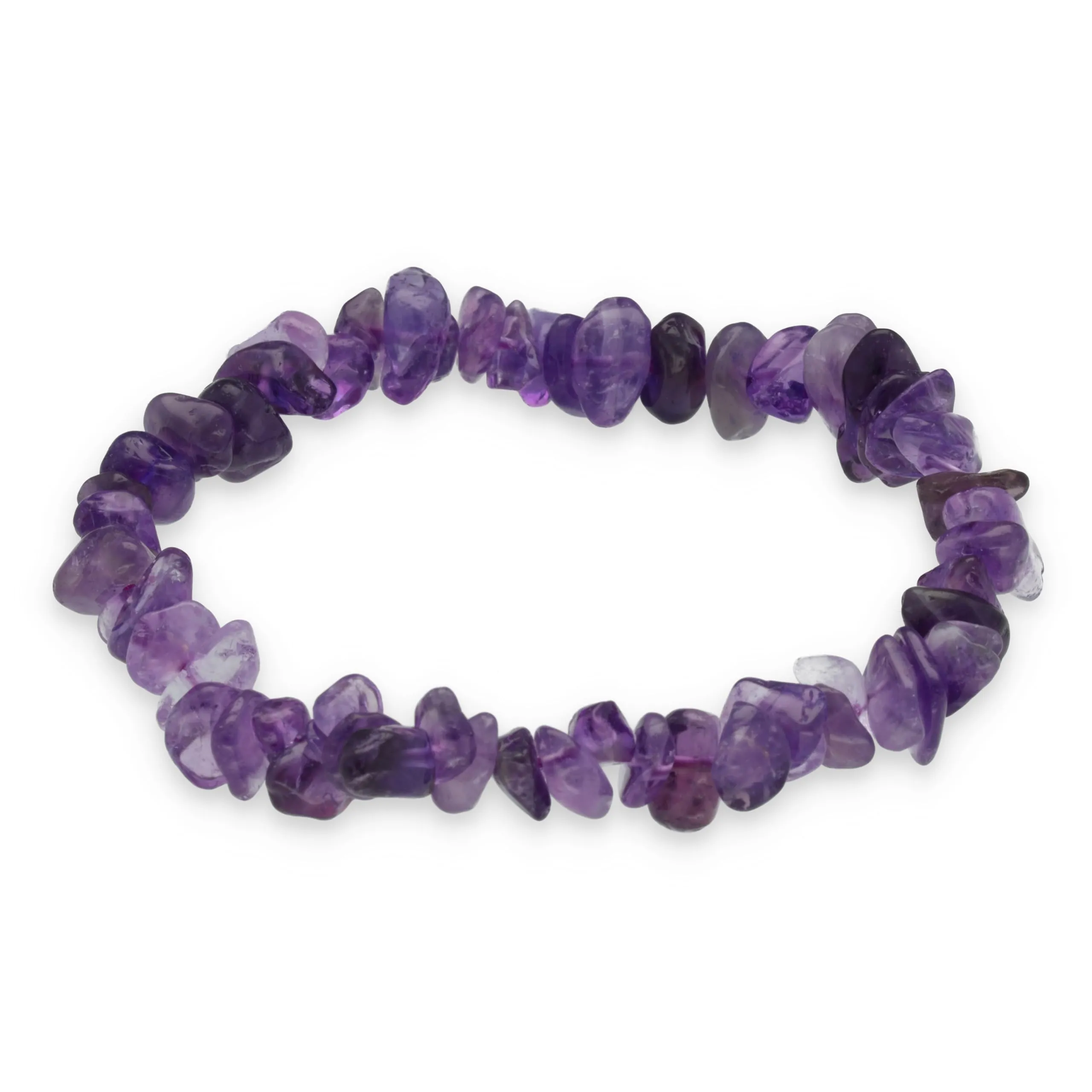 Lebensquelle Plus Bracciale popolare a schegge | Bracciale elastico artigianale a schegge | Vera pietra naturale (Ametista) - immagine 1