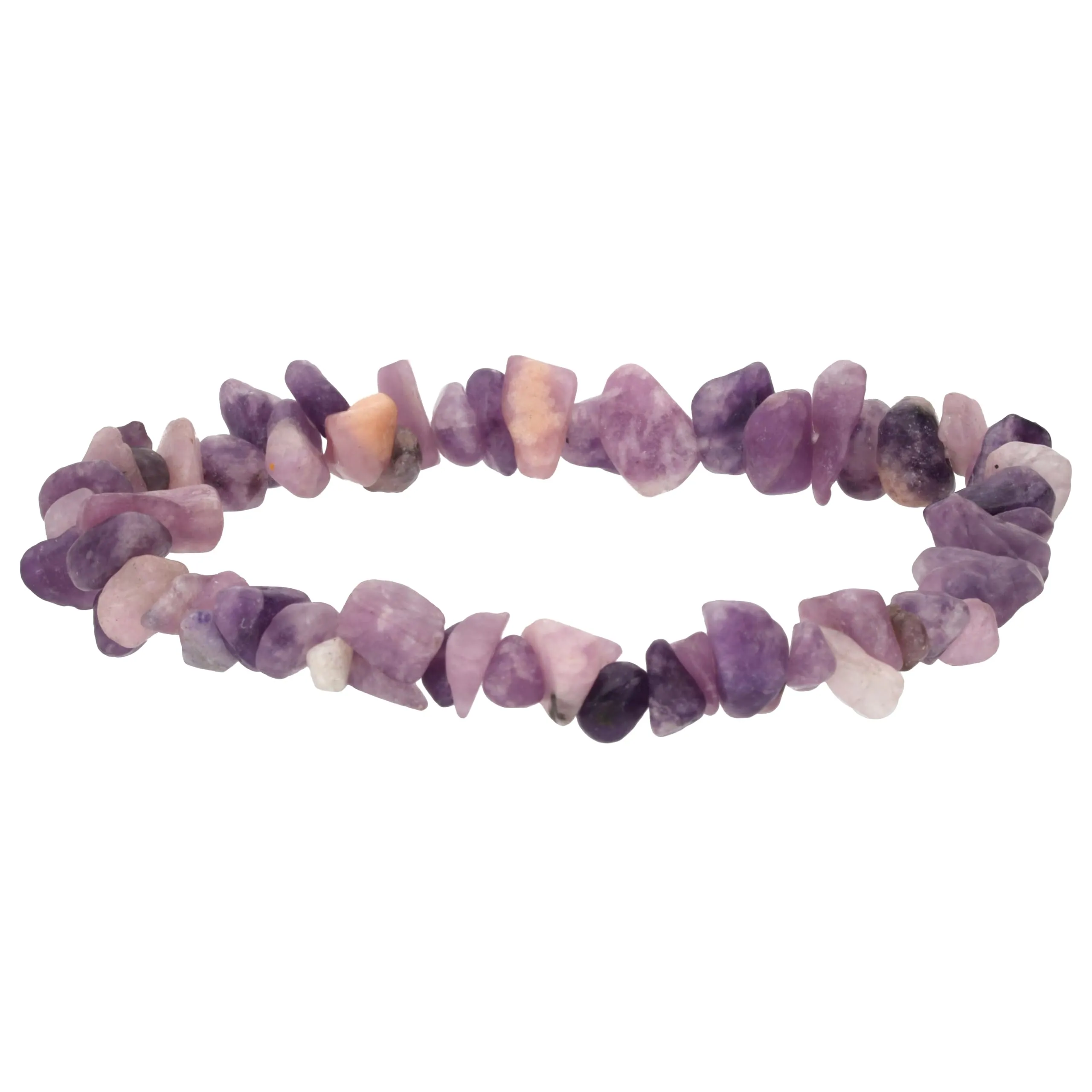 Lebensquelle Plus Bracciale popolare a schegge | Bracciale elastico artigianale a schegge | Vera pietra naturale (Lepidolito) - immagine 1