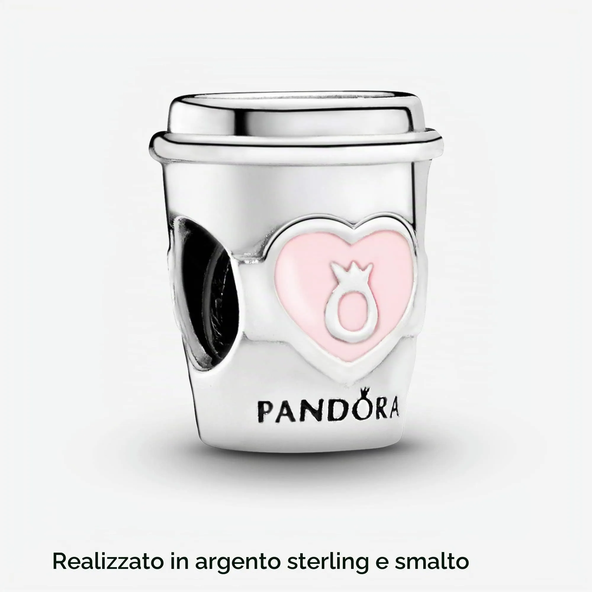 PANDORA Passions Ciondolo in argento con tazzina da caffè con smalto rosa - immagine 5