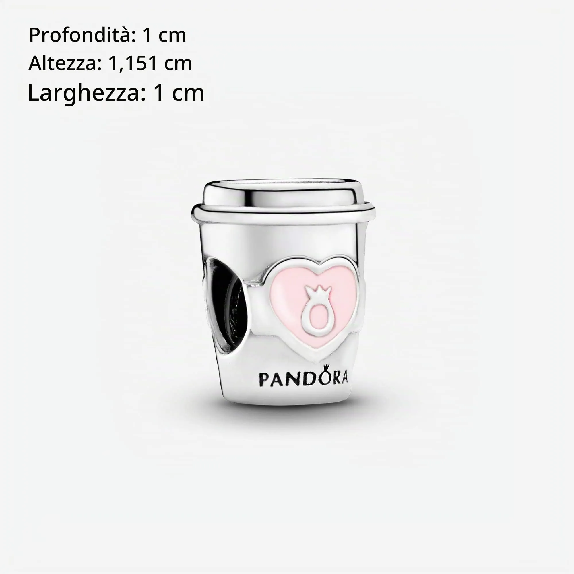 PANDORA Passions Ciondolo in argento con tazzina da caffè con smalto rosa - immagine 7