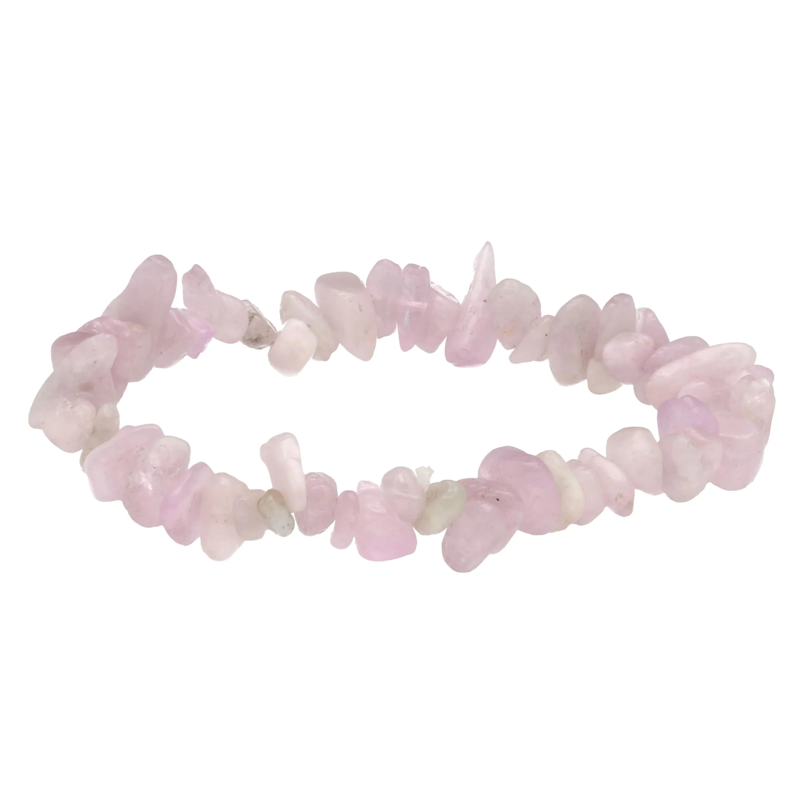 Lebensquelle Plus Bracciale popolare a schegge | Bracciale elastico artigianale a schegge | Vera pietra naturale (Kunzite) - immagine 1