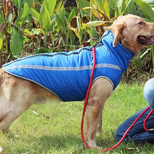 Idepet Cappotto per cani impermeabile Giacca invernale calda, Giacca per cani antivento Abbigliamento per cani Completo per cani di taglia piccola di taglia media con foro per imbracatura XL-6XL - immagine 4
