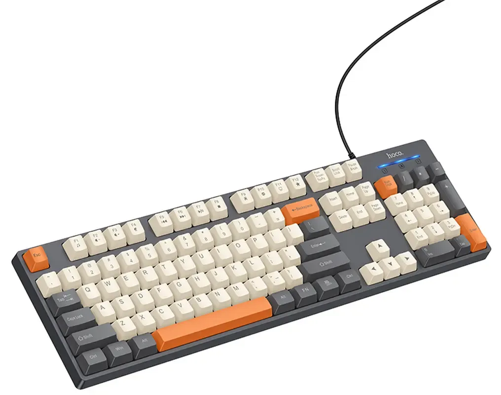 Tastiera Wired USB HOCO GM61 Tri-Color, 1,45m, Grigio - immagine 1