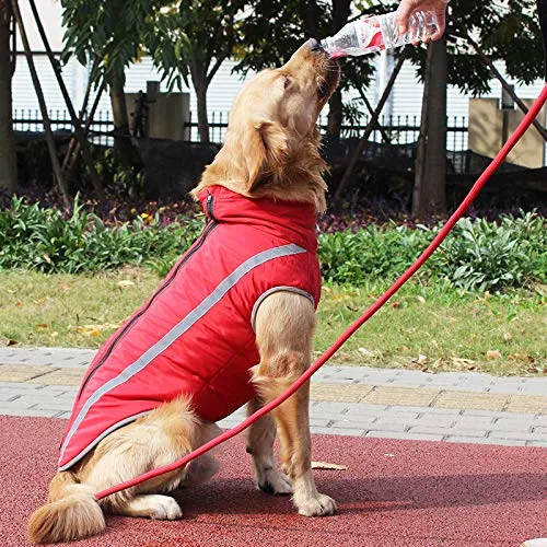 Idepet Cappotto per cani impermeabile Giacca invernale calda, Giacca per cani antivento Abbigliamento per cani Completo per cani di taglia piccola di taglia media con foro per imbracatura XL-6XL - immagine 3