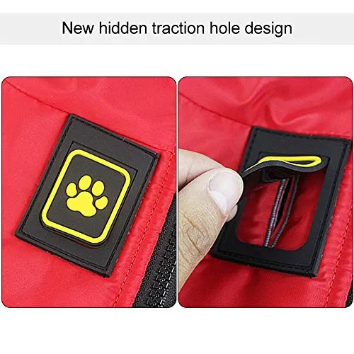Idepet Cappotto per cani impermeabile Giacca invernale calda, Giacca per cani antivento Abbigliamento per cani Completo per cani di taglia piccola di taglia media con foro per imbracatura XL-6XL - immagine 7