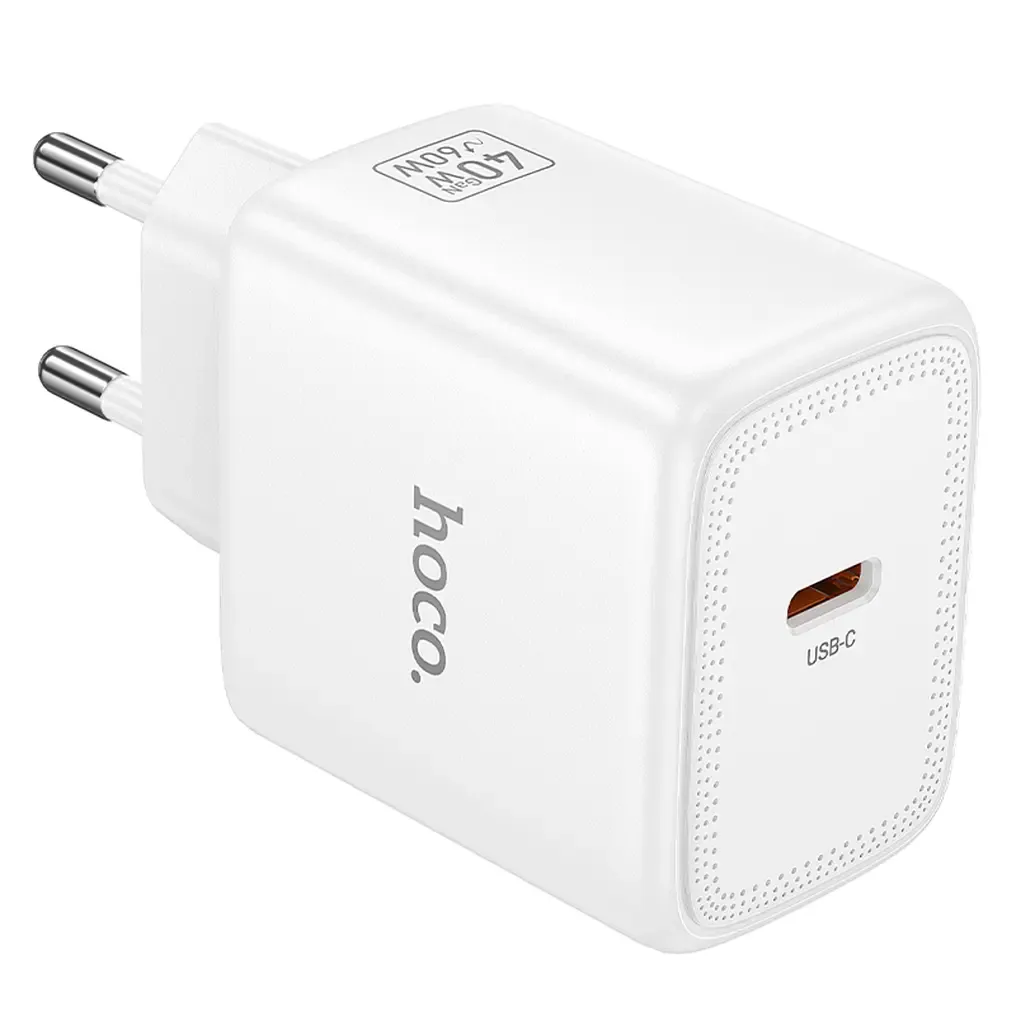 Caricatore da rete HOCO N83, 40W, 3A, 1 x USB-C, Bianco - immagine 1