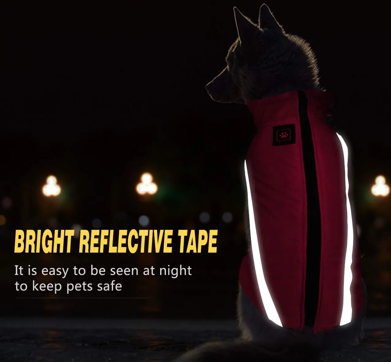 Idepet Cappotto per cani impermeabile Giacca invernale calda, Giacca per cani antivento Abbigliamento per cani Completo per cani di taglia piccola di taglia media con foro per imbracatura XL-6XL Rosa - immagine 7