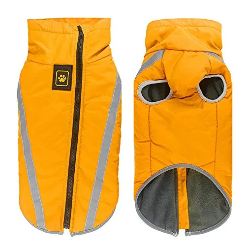 Idepet Cappotto per cani impermeabile Giacca invernale calda, Giacca per cani antivento Abbigliamento per cani Completo per cani di taglia piccola di taglia media con foro per imbracatura XL-6XL - immagine 1