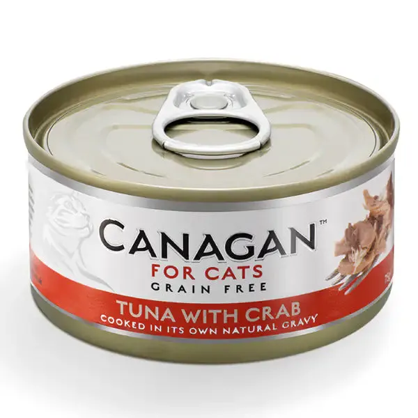Canagan for Cats All Life Grain Free Filetti in acqua di cottura 75 gr Tonno con granchio - confezione da 12 pezzi - Cibo umido per gatti - immagine 1