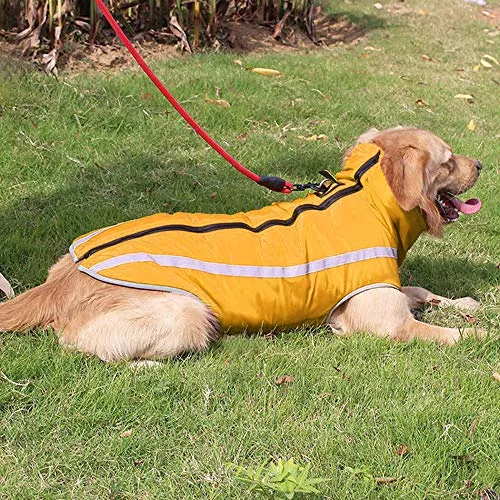 Idepet Cappotto per cani impermeabile Giacca invernale calda, Giacca per cani antivento Abbigliamento per cani Completo per cani di taglia piccola di taglia media con foro per imbracatura XL-6XL - immagine 3