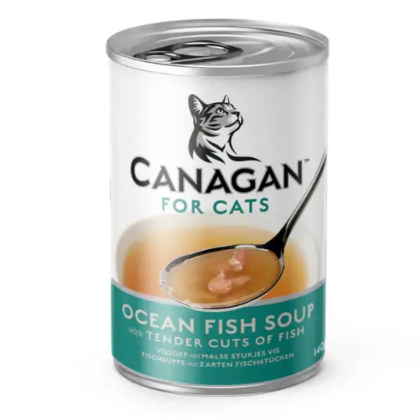 Canagan for Cats Kitten & Adult Zuppe di pesce 140 gr Pesce oceano - confezione da 12 pezzi - Cibo umido per gatti - immagine 1