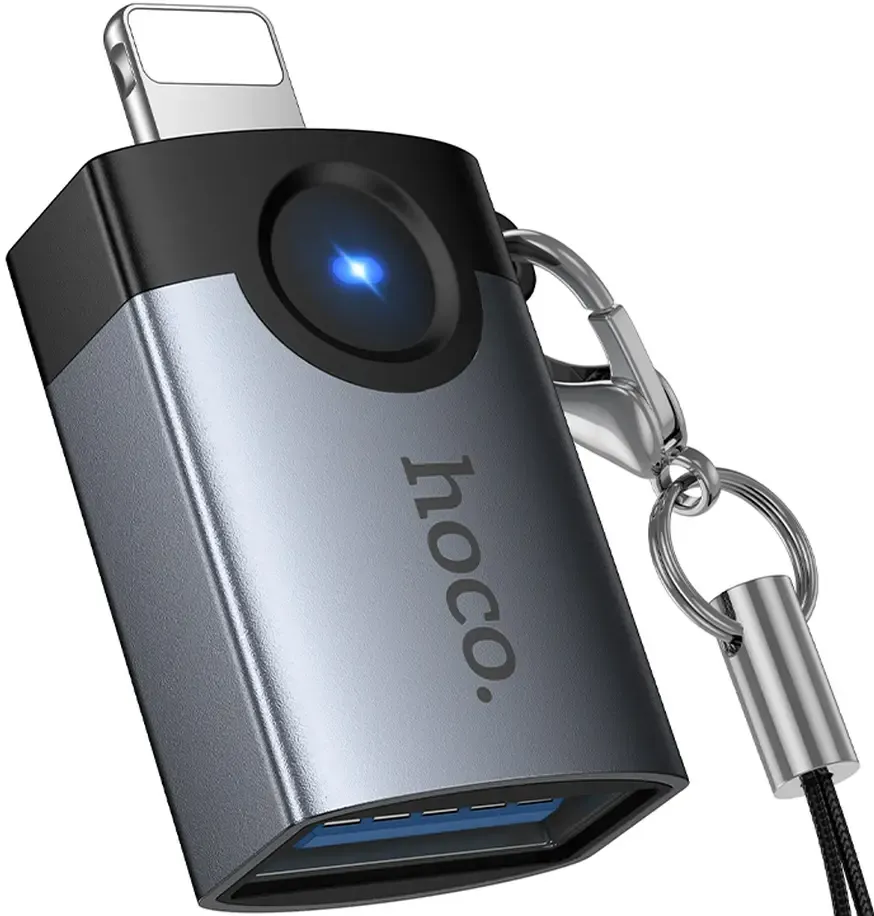 Adattatore OTG Lightning - USB-A HOCO UA46, Grigio - immagine 1