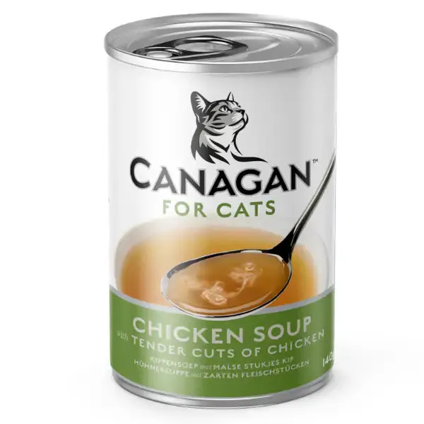 Canagan for Cats Kitten & Adult Zuppe di pesce 140 gr Pollo - confezione da 12 pezzi - Cibo umido per gatti - immagine 1
