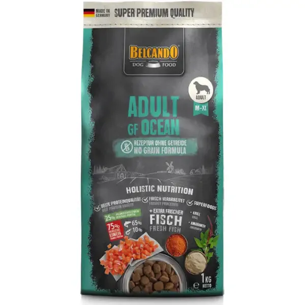 Belcando Super Premium Grain Free Ocean Dog Adult Medium/Large Salmone 1 kg - Croccantini per cani - immagine 1