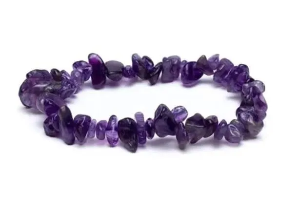 Generico Bracciale chips braccialetto pietra vera naturale (AMETISTA) - immagine 1