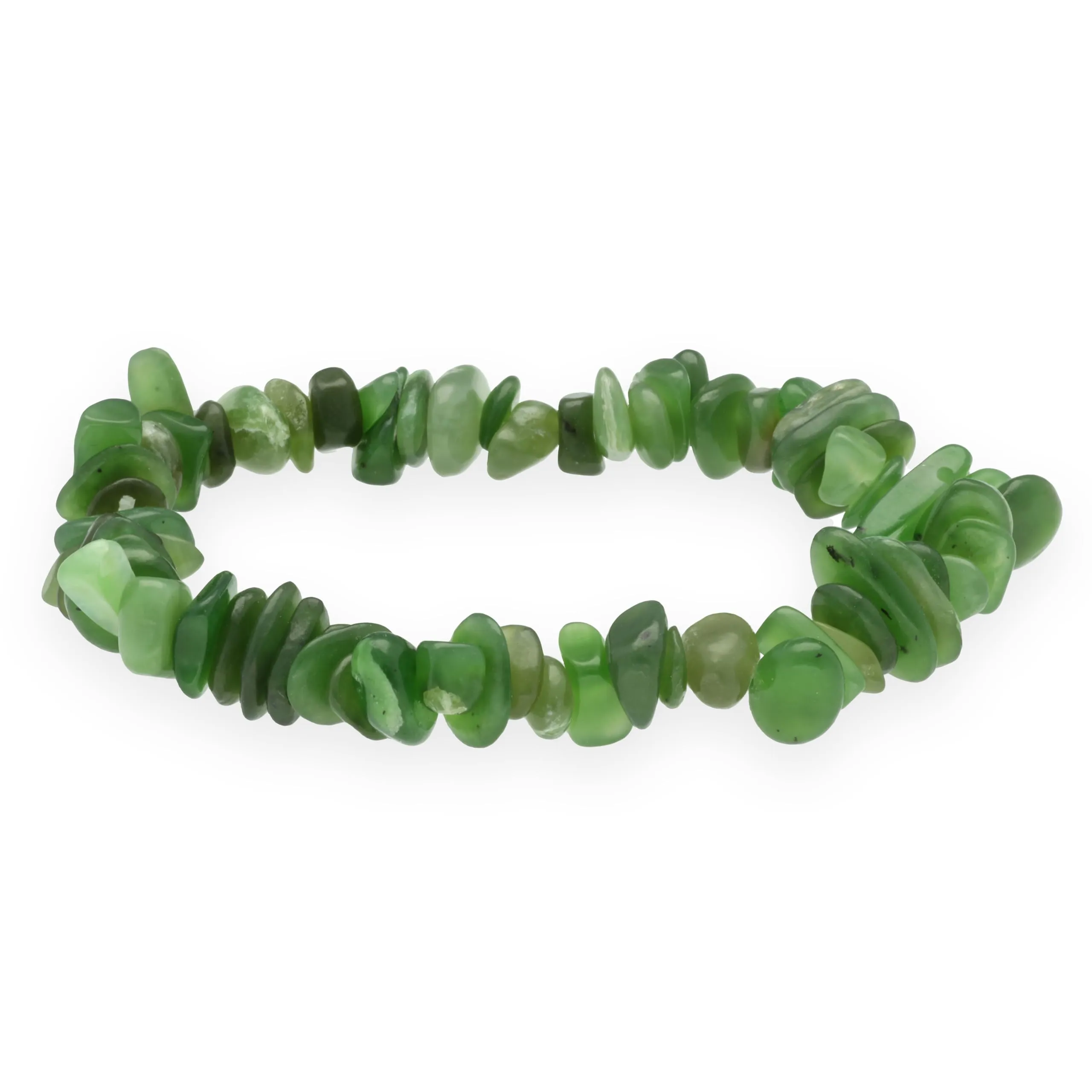 Lebensquelle Plus Bracciale popolare a schegge | Bracciale elastico artigianale a schegge | Vera pietra naturale (Giada nefrite) - immagine 1