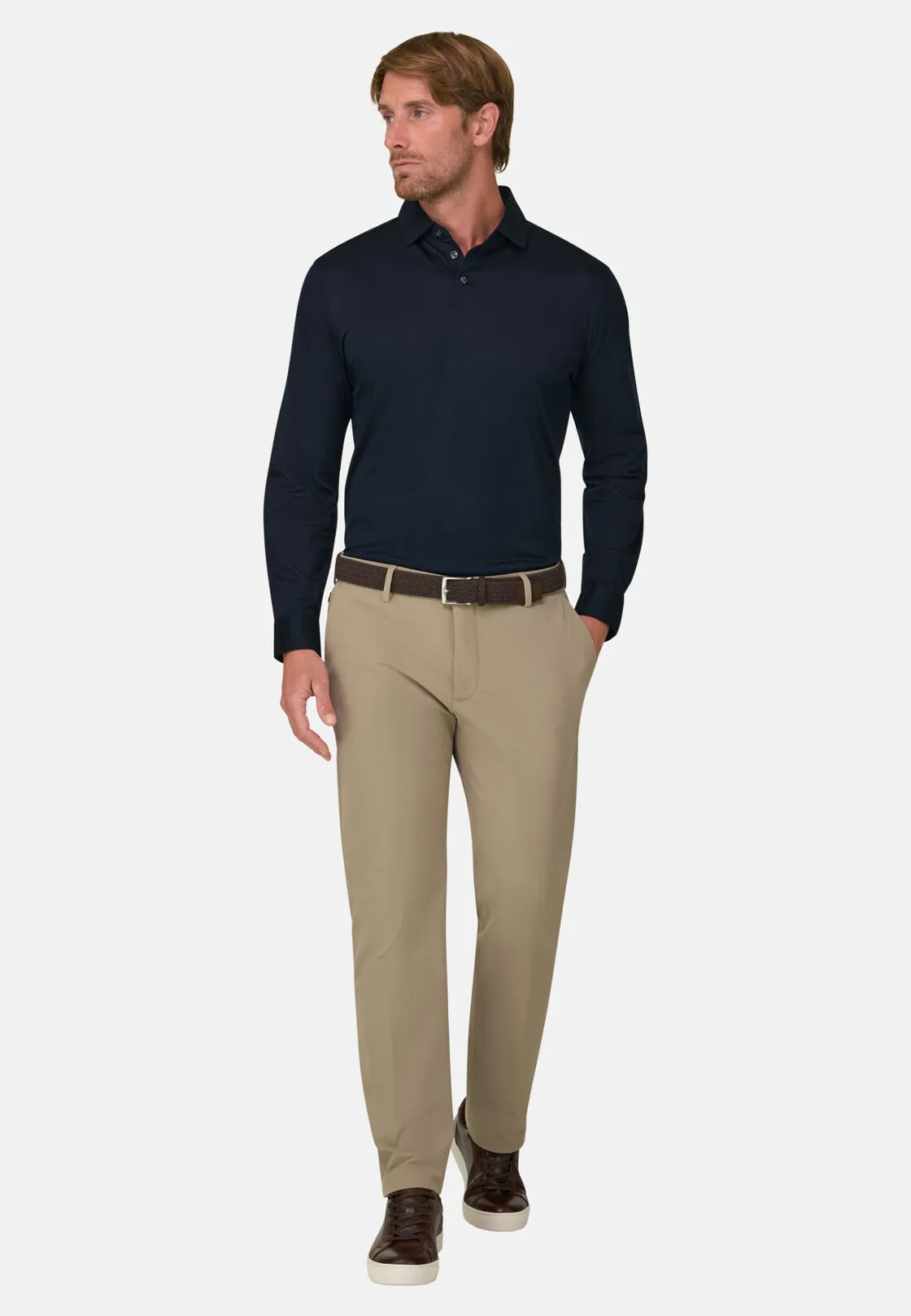 Boggi, Polo In Jersey Di Cotone Pima Regular Fit Manica Lunga, Uomo, Navy, Taglia: XXL - immagine 2