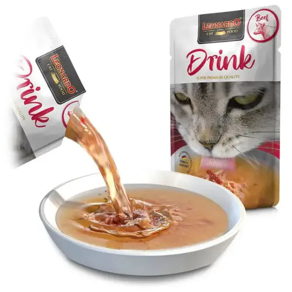 Leonardo Cat food Adult Drinks in brodo 40 gr Manzo - confezione da 20 pezzi - immagine 1