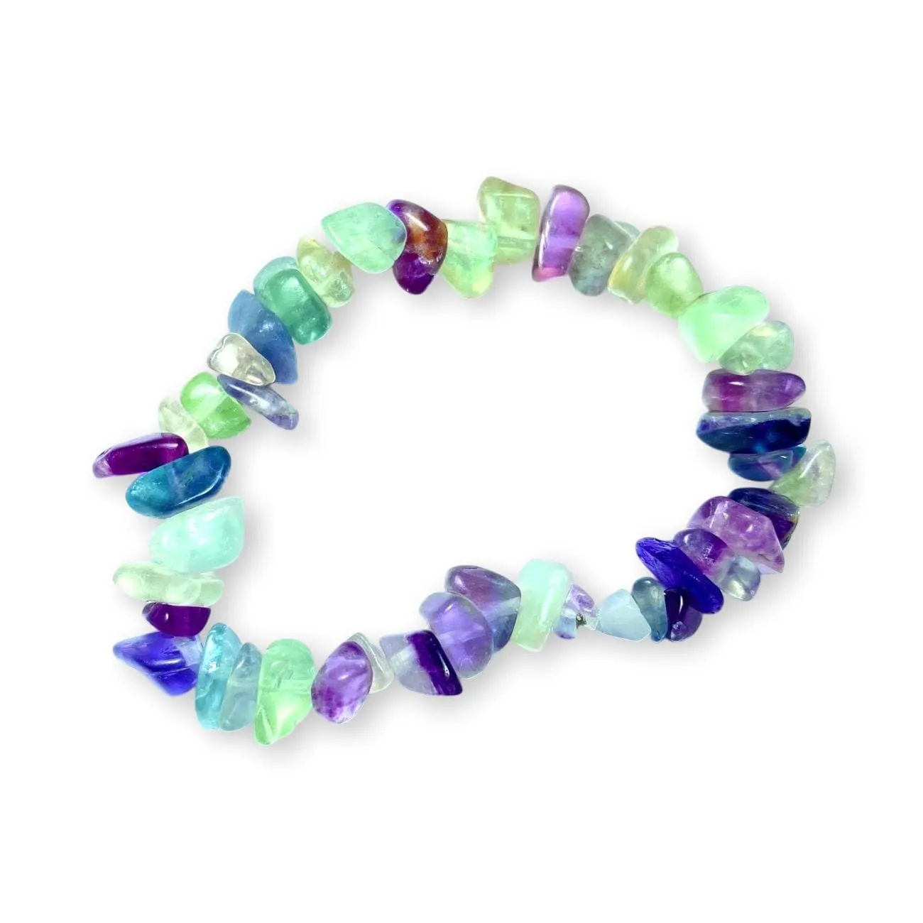 Generico Bracciale chips braccialetto pietra vera naturale (FLUORITE ARCOBALENO) - immagine 1
