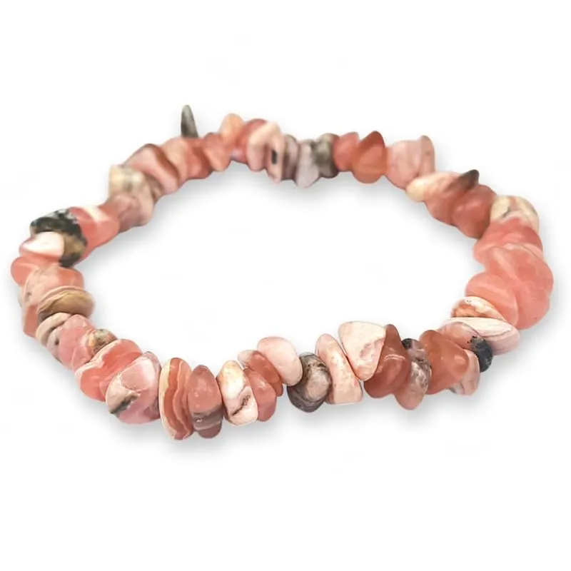 Generico Bracciale chips braccialetto pietra vera naturale (RODOCROSITE) - immagine 1