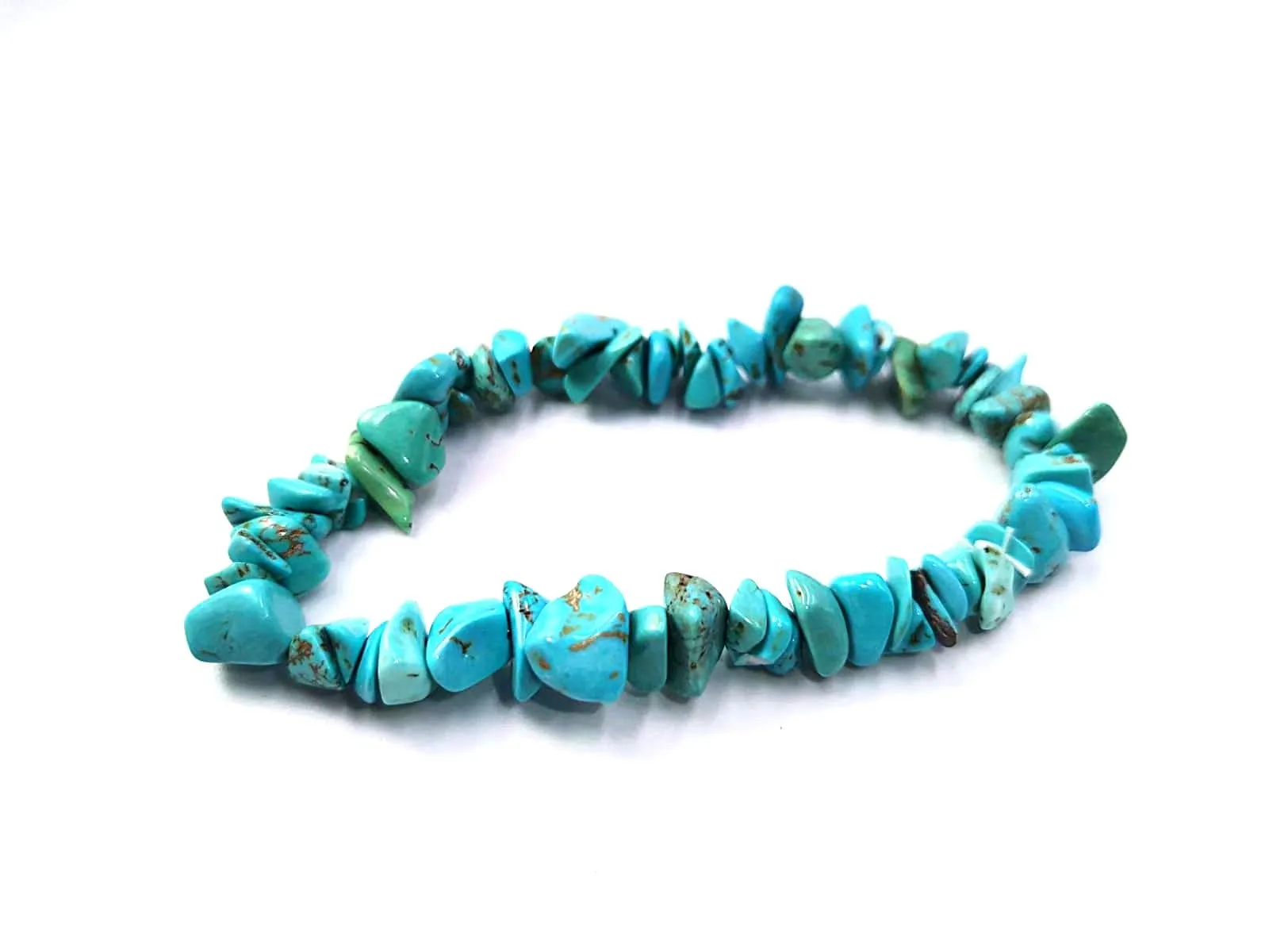 Generico Bracciale chips braccialetto pietra vera naturale (TURCHESITE) - immagine 1