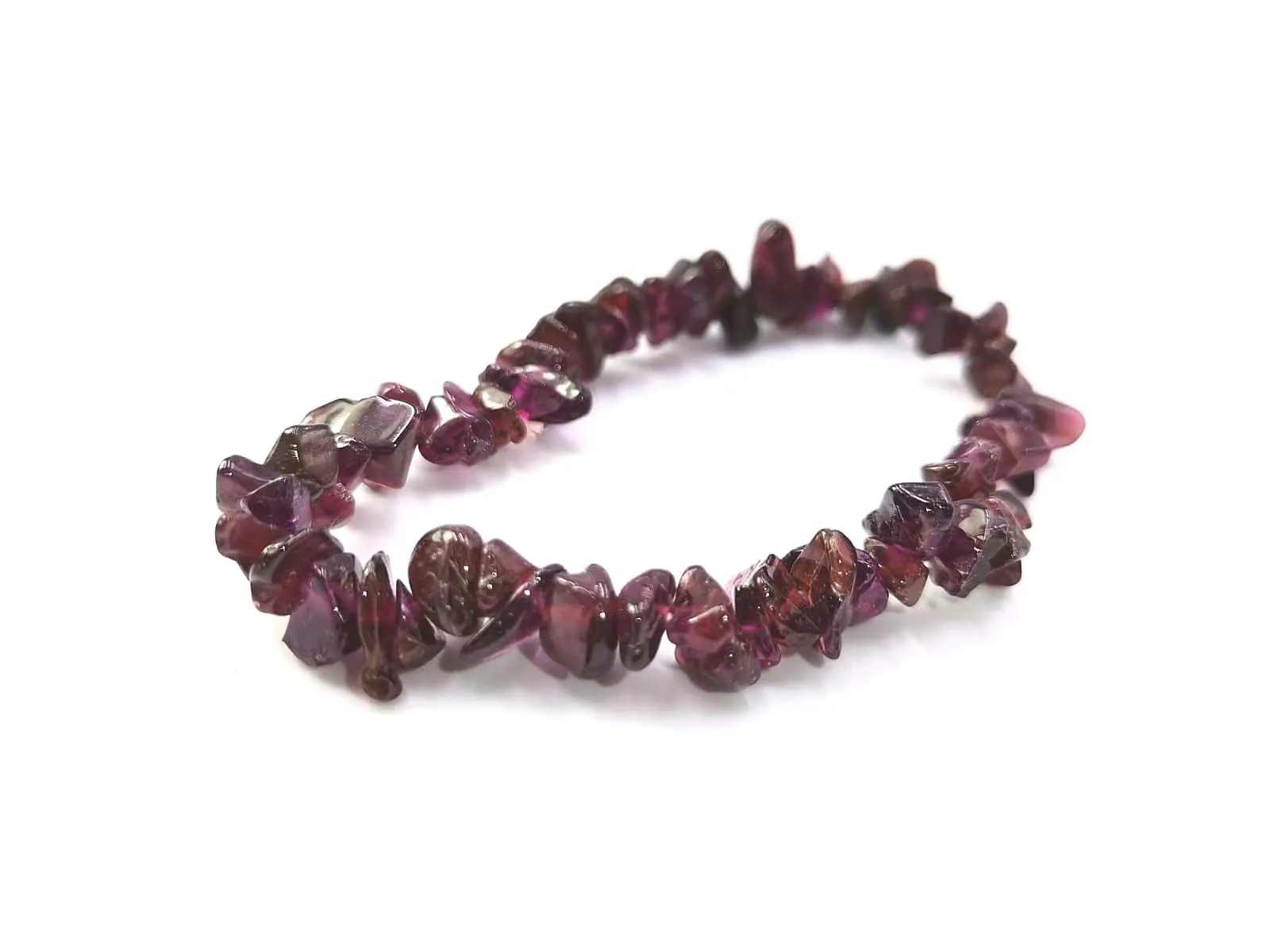 Generico Bracciale chips braccialetto pietra vera naturale (GRANATO ROSSO) - immagine 1