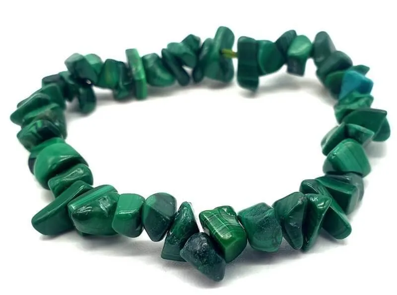 Generico Bracciale chips braccialetto pietra vera naturale (MALACHITE) - immagine 1