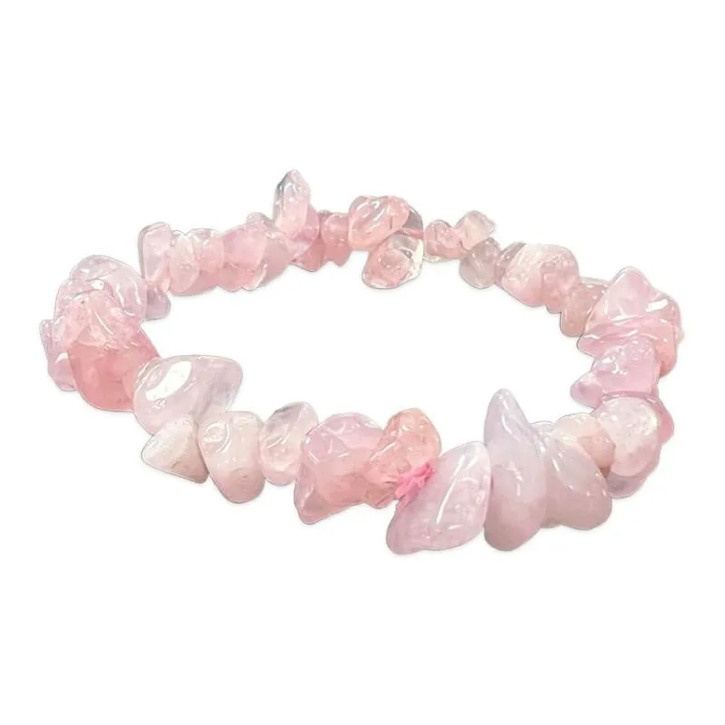 Generico Bracciale chips braccialetto pietra vera naturale (QUARZO ROSA) - immagine 1