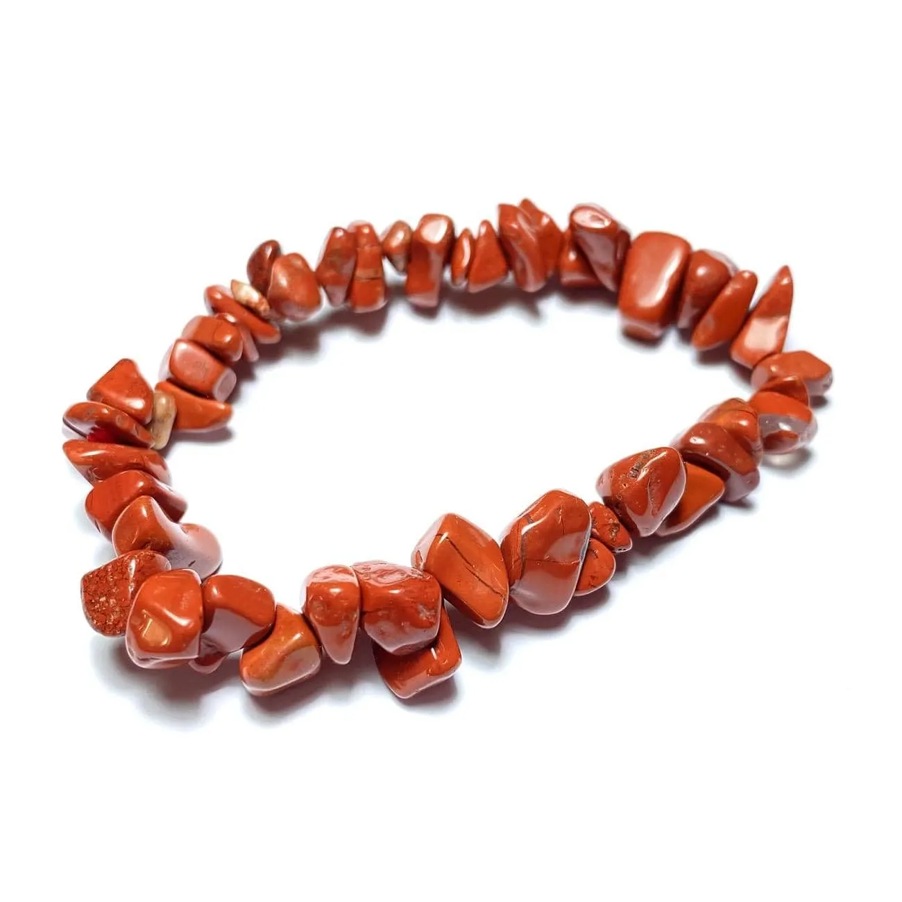 Generico Bracciale chips braccialetto pietra vera naturale (DIASPRO ROSSO) - immagine 1