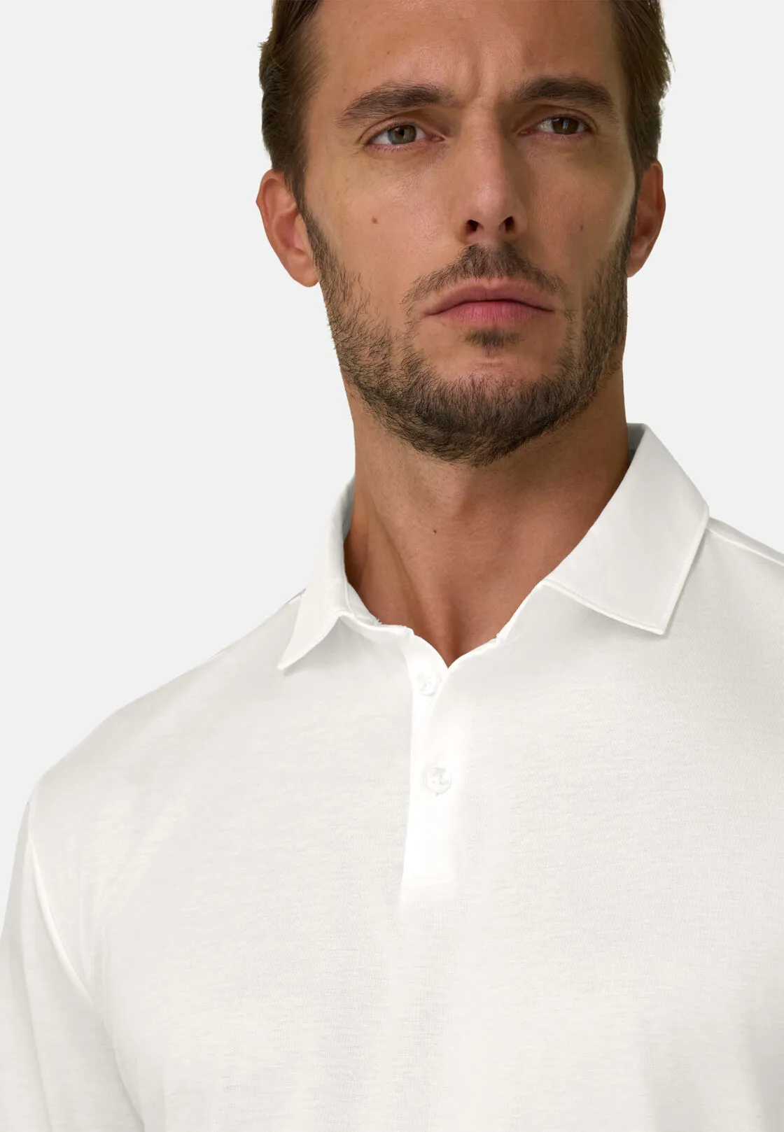 Boggi, Polo In Jersey Di Cotone Pima Regular Fit Manica Lunga, Uomo, Bianco, Taglia: XL - immagine 3