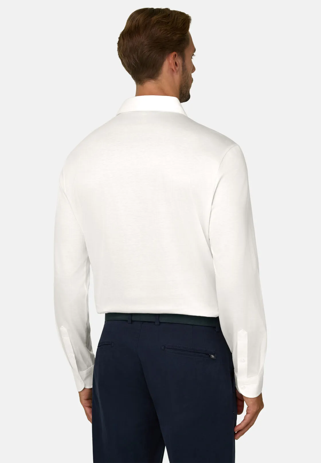Boggi, Polo In Jersey Di Cotone Pima Regular Fit Manica Lunga, Uomo, Bianco, Taglia: XL - immagine 4
