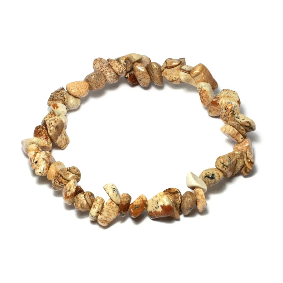 Generico Bracciale chips braccialetto pietra vera naturale (DIASPRO PAESINA) - immagine 1