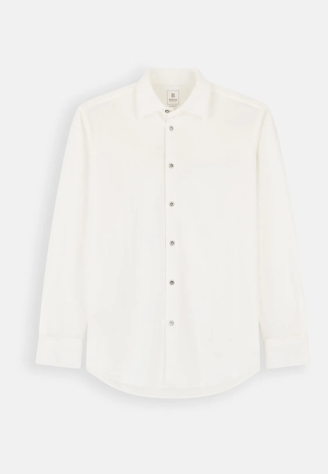 Boggi, Polo Camicia In Cotone E Seta Regular Fit, Uomo, Bianco, Taglia: XXL - immagine 6
