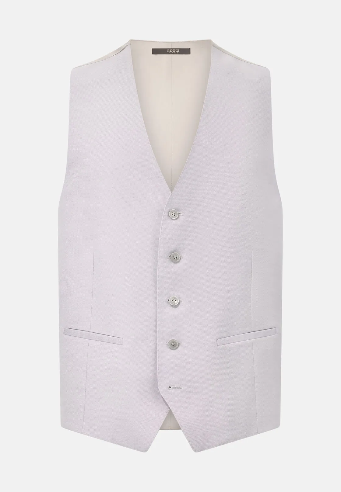 Boggi, Gilet Grigio Perla In Misto Lana, Uomo, Light grey, Taglia: S - immagine 4