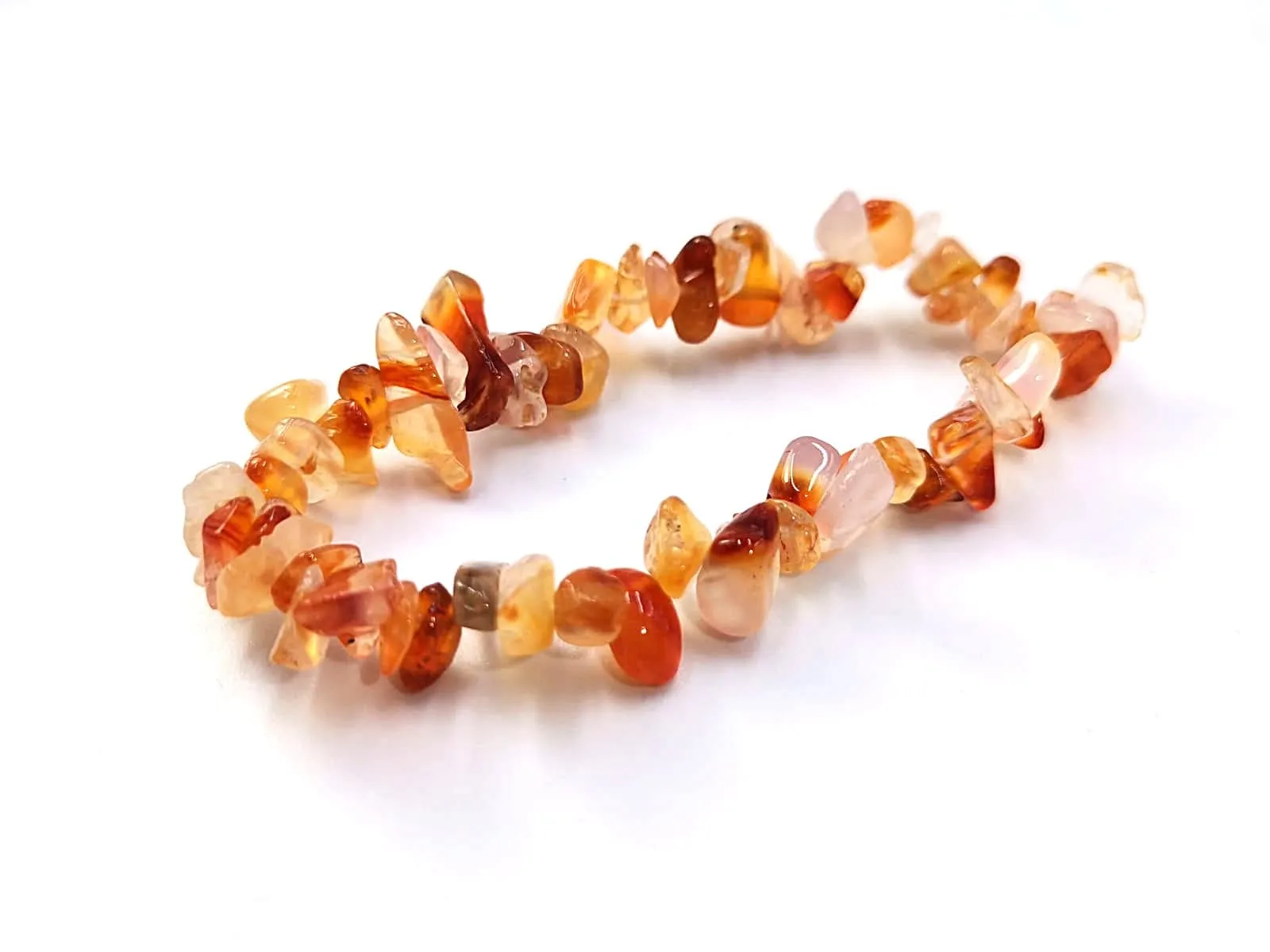 Generico Bracciale chips braccialetto pietra vera naturale (CORNIOLA) - immagine 1