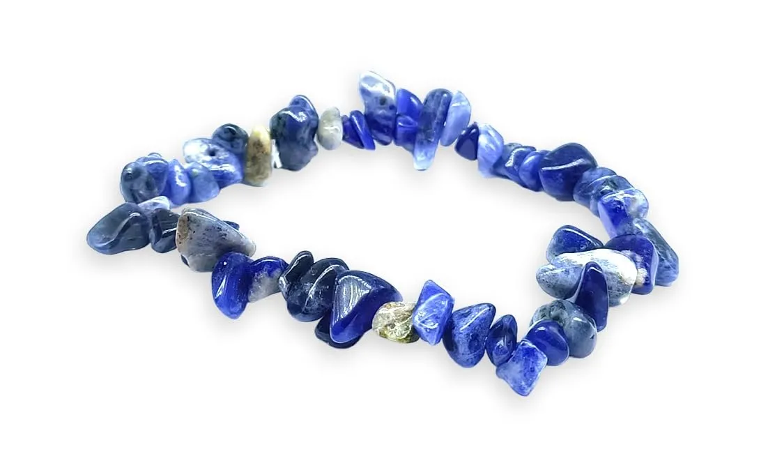 Generico Bracciale chips braccialetto pietra vera naturale (SODALITE) - immagine 1