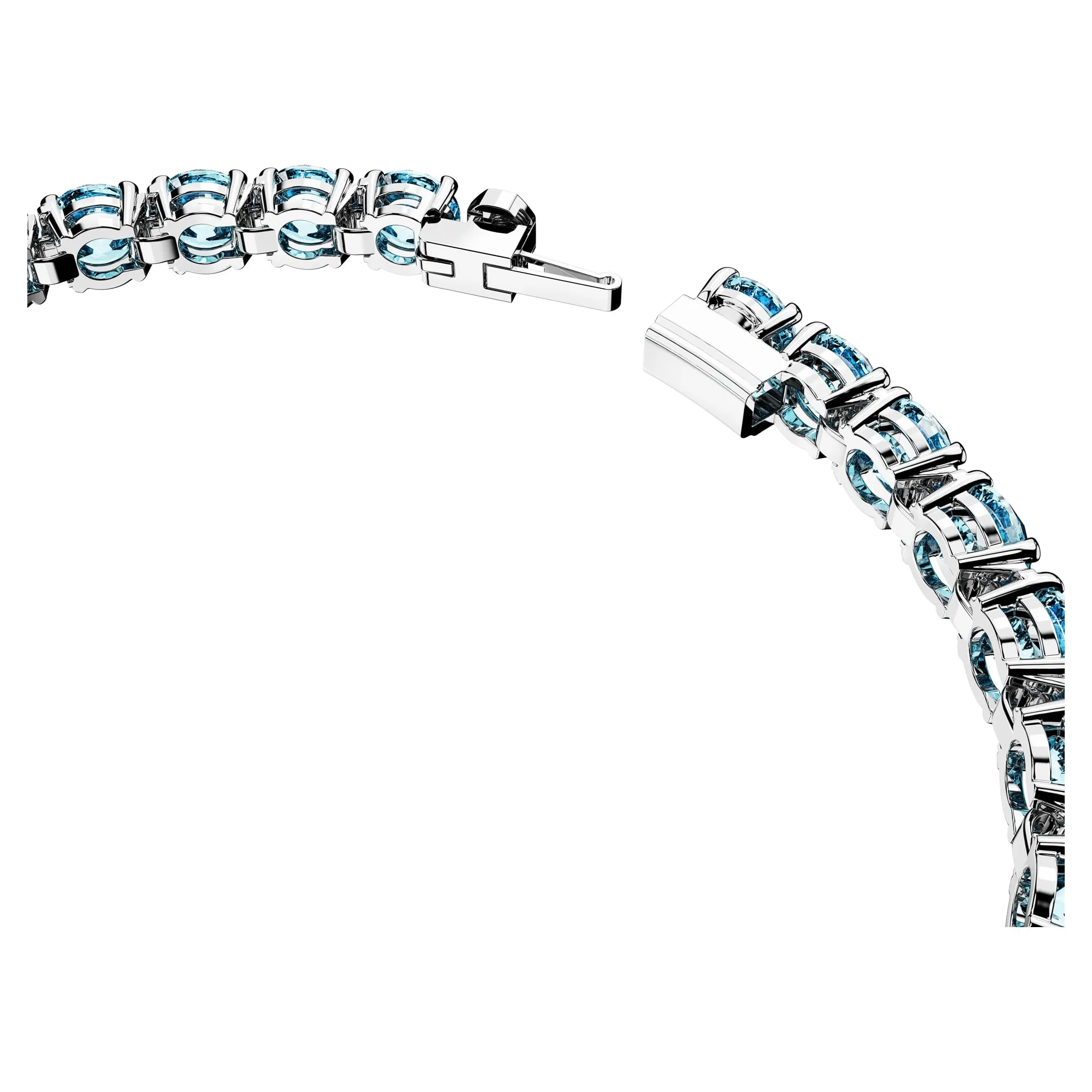 Swarovski Braccialetto Matrix Tennis, Taglio Round, Blu, Placcato rodio - immagine 3