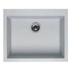 Lavello 1 vasca (54x44cm) QUADRA 105 SOTTOTOP Aluminium Metal LMQ10579BSO - immagine 1