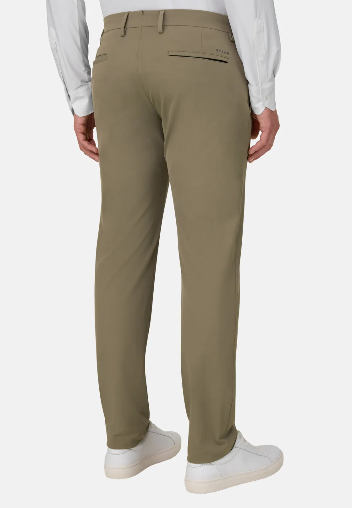 Boggi, Pantaloni In Nylon Elasticizzato Performance Btech, Uomo, Taupe, Taglia: 48 - immagine 5