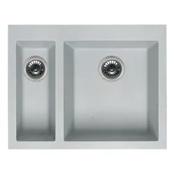 Lavello 1 vasca e mezza (59x50cm) QUADRA 150 SOTTOTOP Nero Opaco LGQ15054 - immagine 1