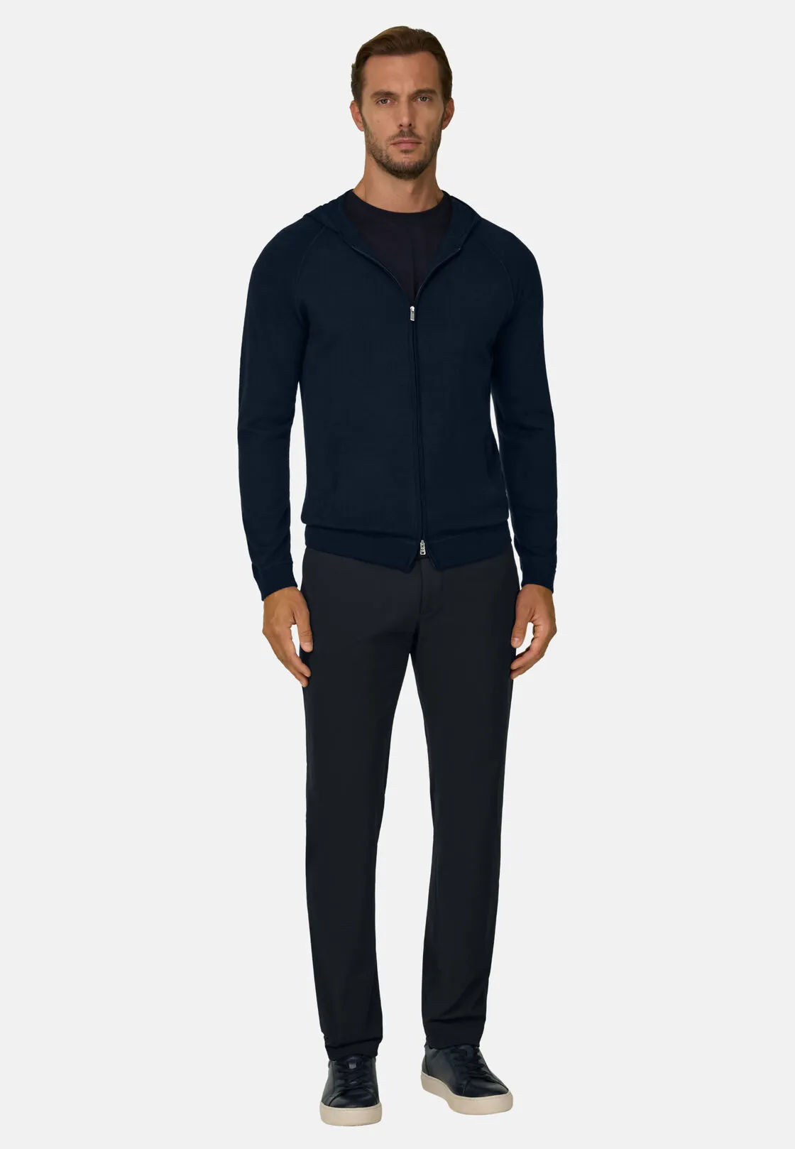 Boggi, Pantaloni In Nylon Elasticizzato Performance Btech, Uomo, Navy, Taglia: 52 - immagine 2