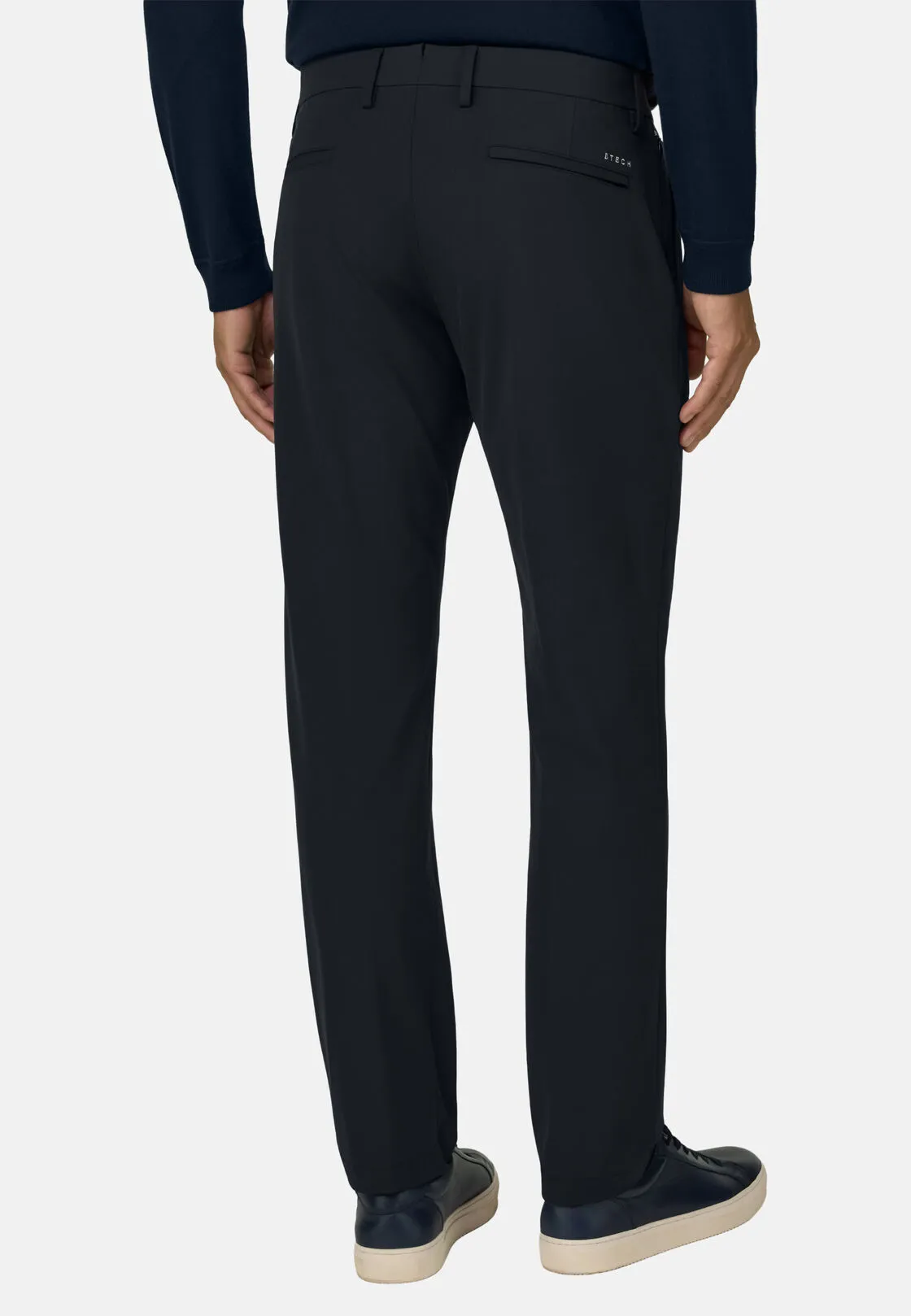 Boggi, Pantaloni In Nylon Elasticizzato Performance Btech, Uomo, Navy, Taglia: 58 - immagine 5