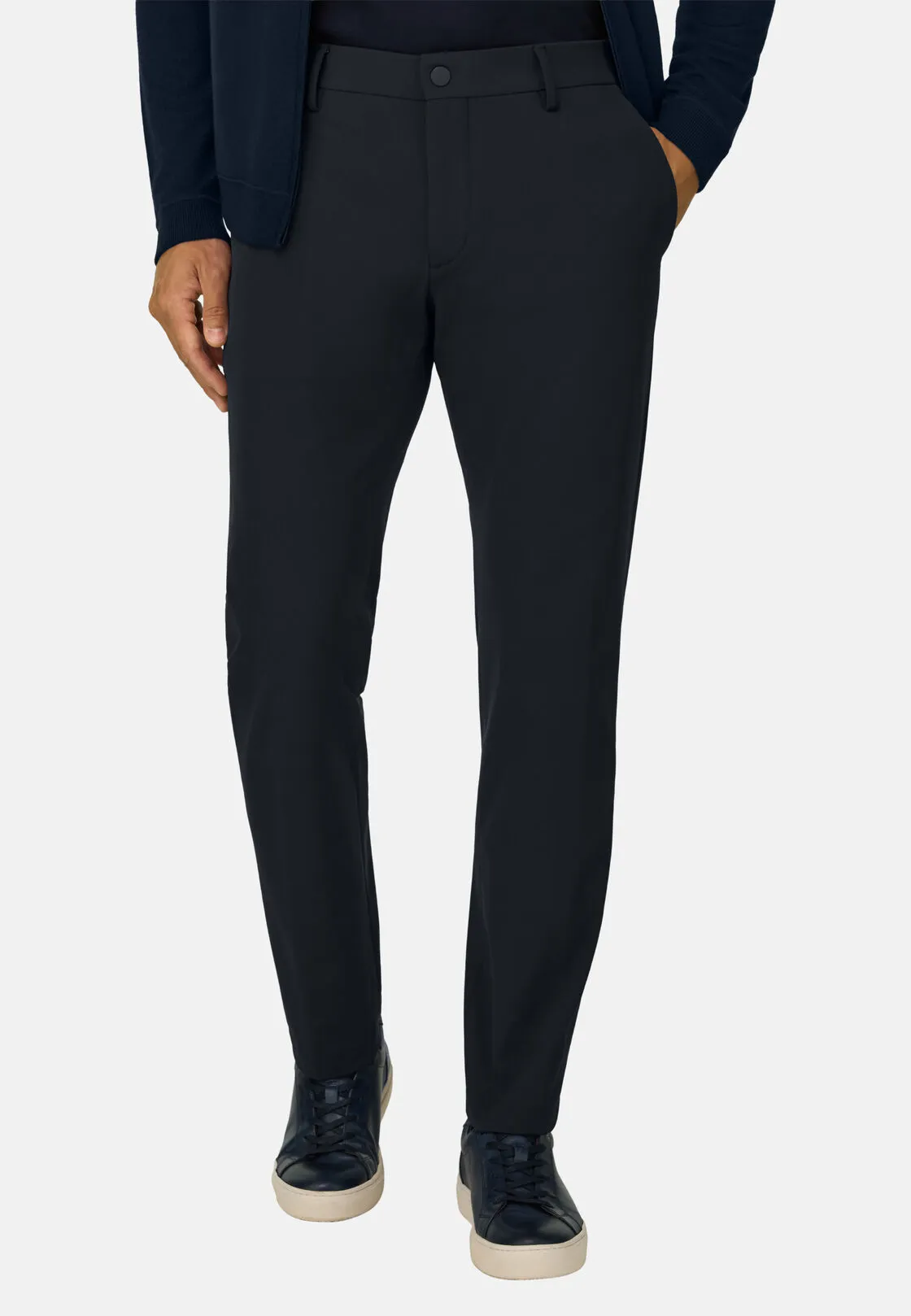 Boggi, Pantaloni In Nylon Elasticizzato Performance Btech, Uomo, Navy, Taglia: 60 - immagine 1