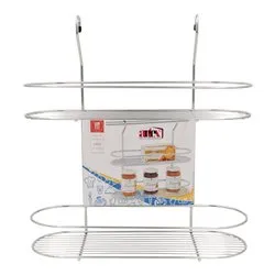 Mensola barra sottopensile (38x13x40cm) 2 ripiani porta barattoli ARTIK Cromo 280323 - immagine 1
