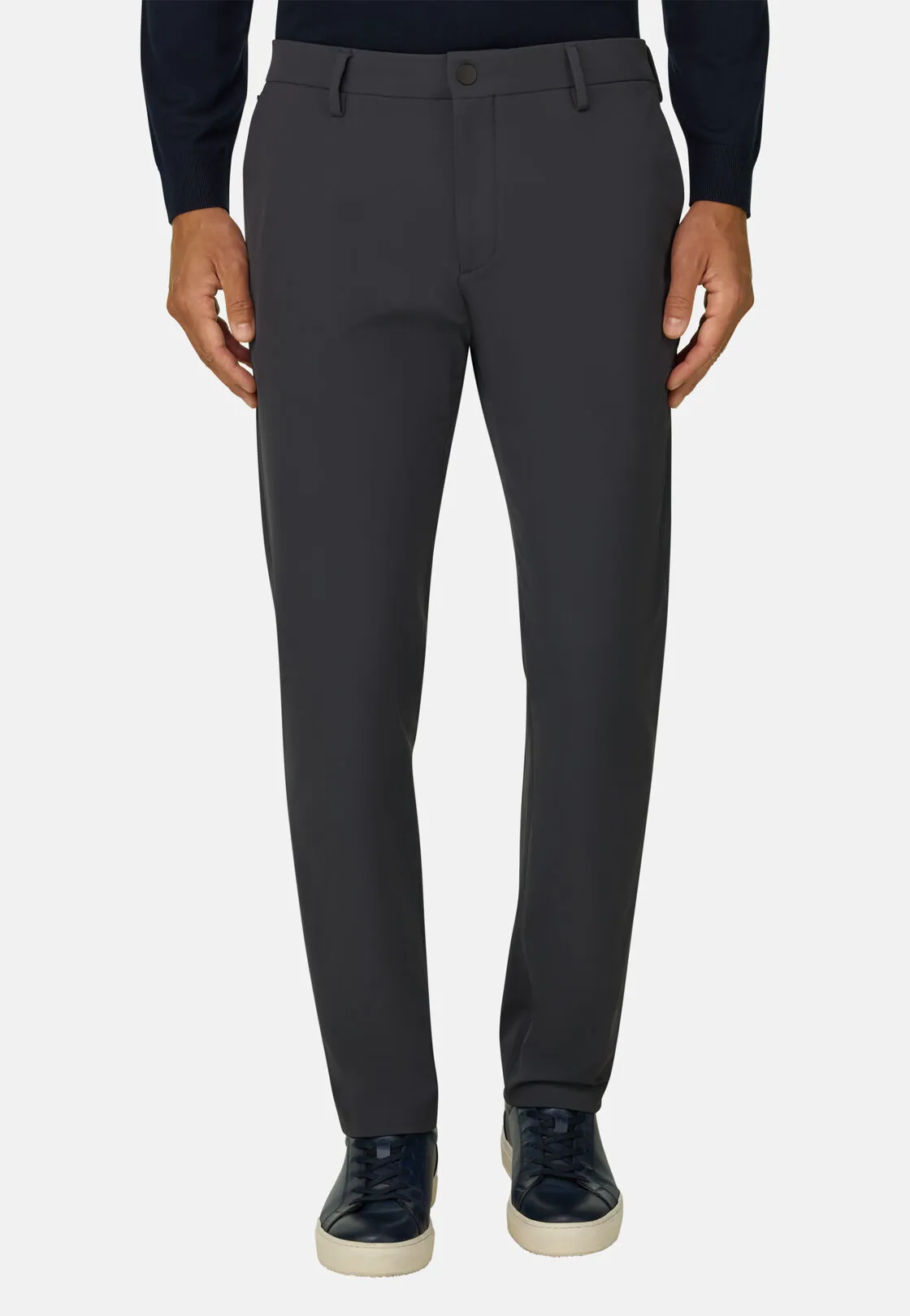 Boggi, Pantaloni In Nylon Elasticizzato Performance Btech, Uomo, Carbone, Taglia: 54 - immagine 1