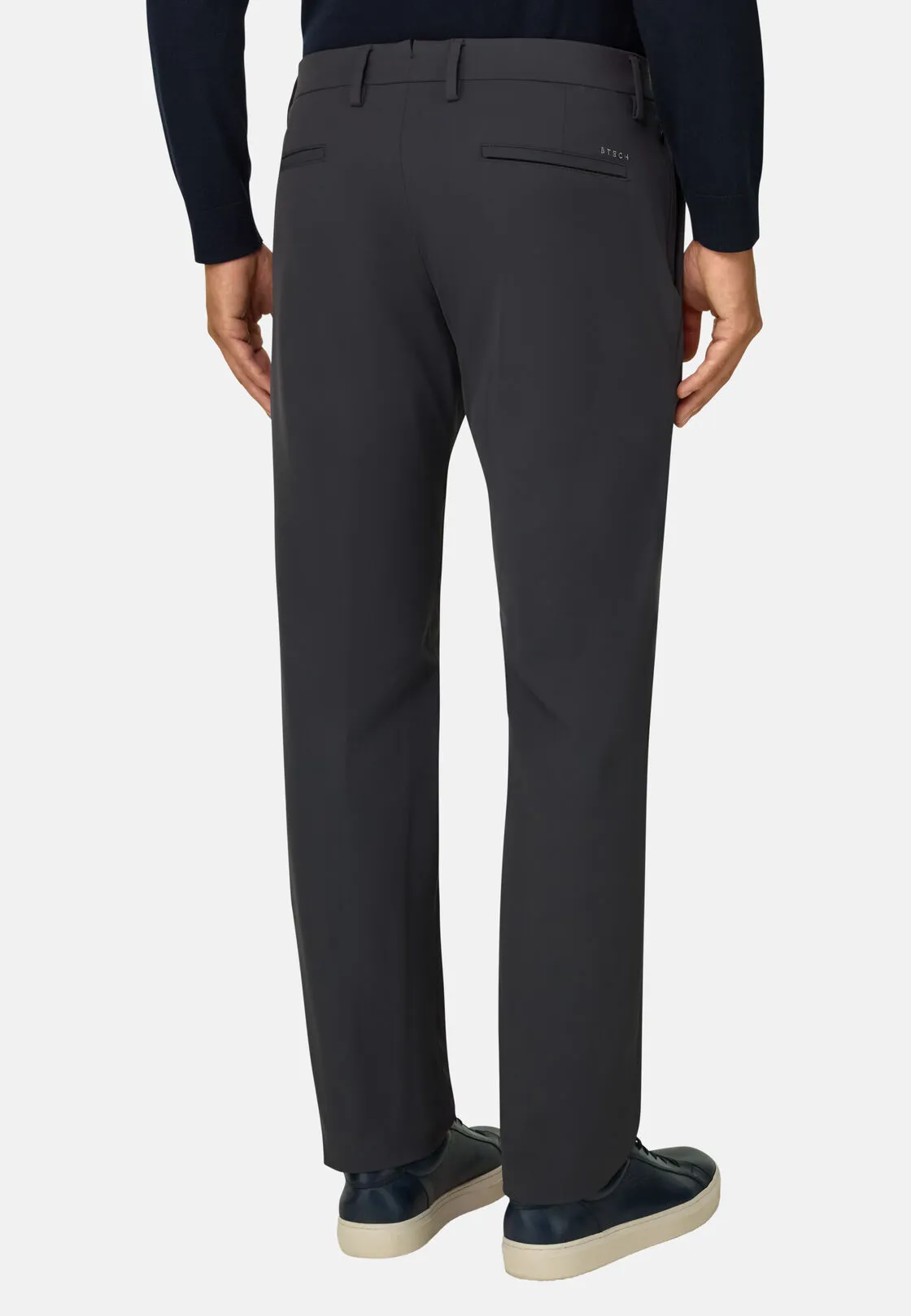 Boggi, Pantaloni In Nylon Elasticizzato Performance Btech, Uomo, Carbone, Taglia: 54 - immagine 5